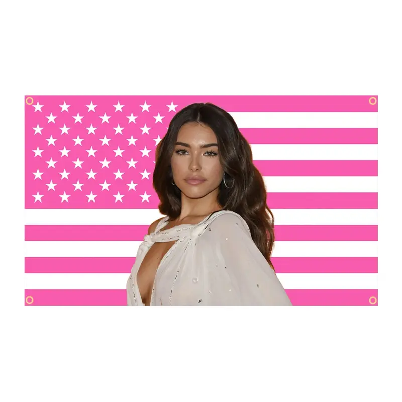 Madison Beer Pink American Pop Singer Art Music Decorative Hanging Funny Decor Pink Tapestry, Men's Cave Wall Decoration Banner Gift