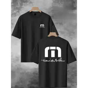 Men's Travis Mathew Logo T-Shirt,  Polyester Golf Casual Short Sleeve Tee, Fitted Graphic Design, Perfect for Everyday Wear