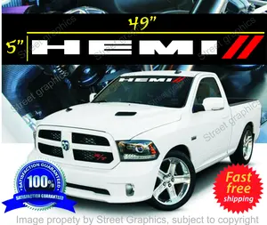 DODGE HEMI Windshield Vinyl Decal Sticker 47" x 5" Durable Material USA Made Vehicle Exterior Decoration Fast Shipping