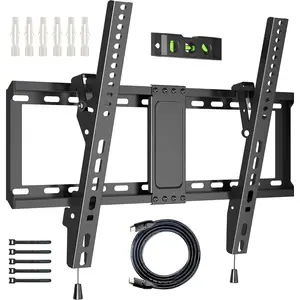 TV Wall Mount for 37-85 Inch TVs, Tilting TV Mount Bracket for LED LCD OLED Flat Curved Screens, Low Profile 1.5in Design, Max VESA 600x400mm, Supports up to 132lbs, Fits 55 65 75 85 Inch