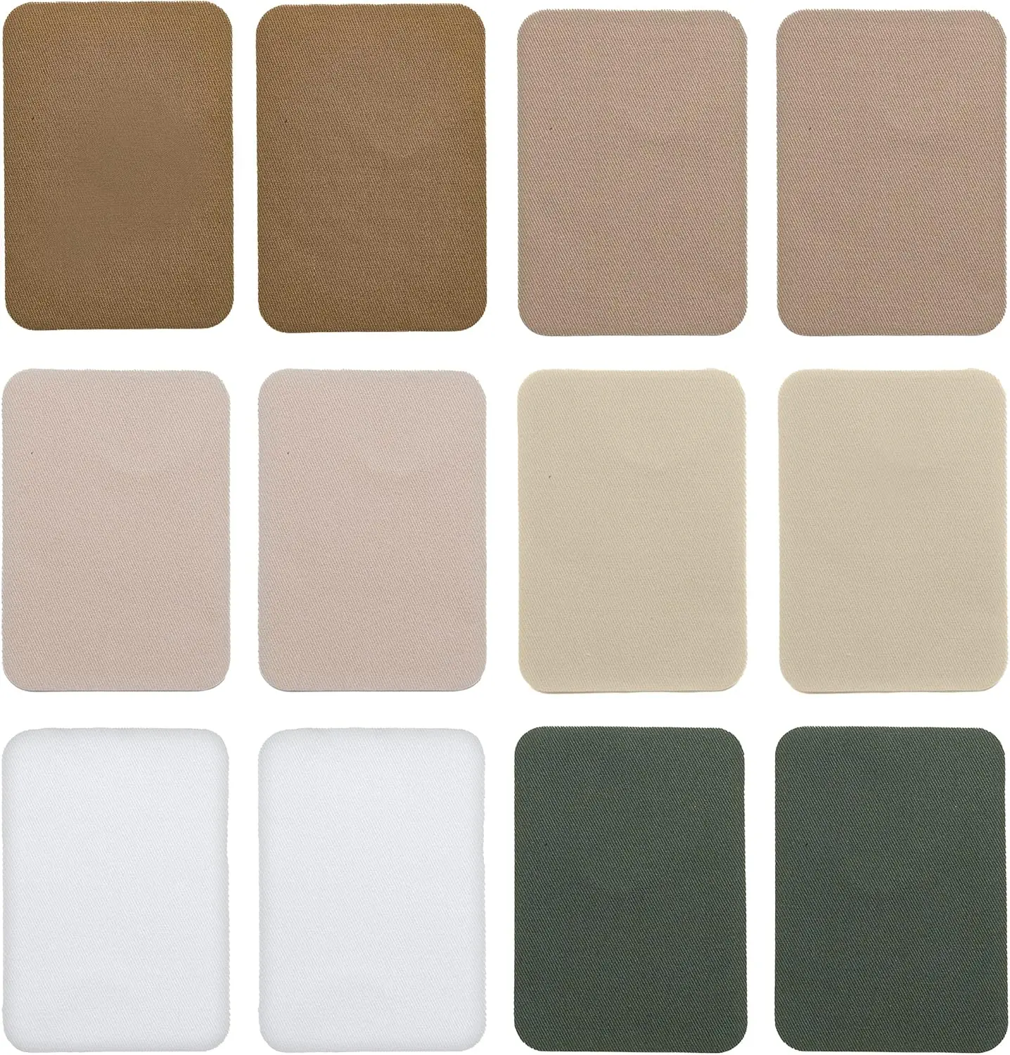 Iron On Patches - 12-Piece Iron On Patch for Clothing, Pants Repair - Adhesive Fabric Patches in Rectangle Shapes - Easy to Use, No Sewing Needed - Cool Rectangle Patches – Khaki