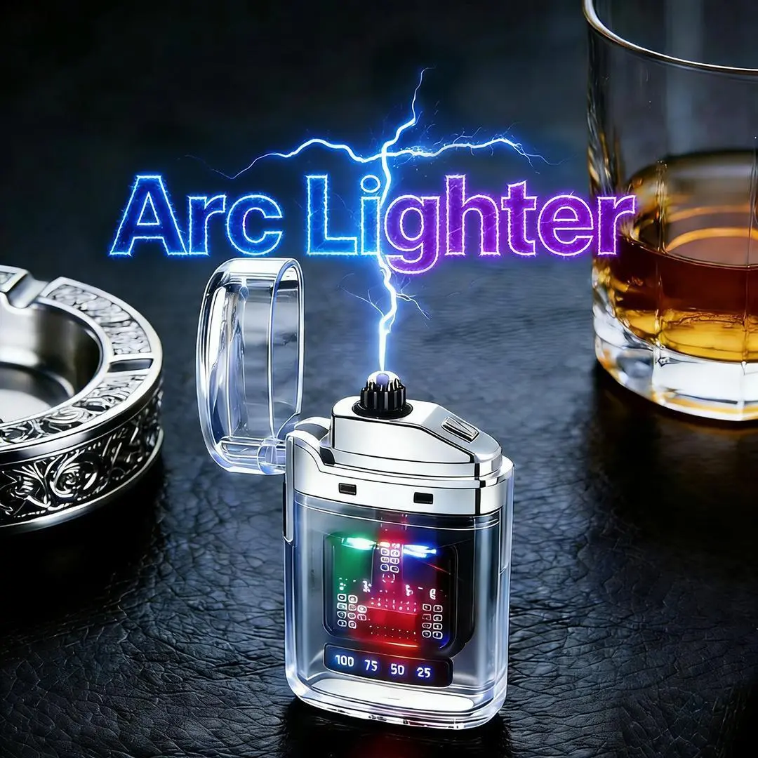 Stainless Steel USB Rechargeable Electronic Arc Lighter - Windproof, Compact, Portable, Stylish, Durable, Robust Construction, Ignition-Safe Fire Starter for Candle Lovers, Campfire/BBQ Party, Hiking/Light Outdoor Use