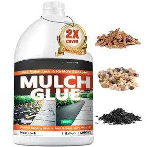 Mulch Glue, 128OZ Rock Glue for Landscaping,  Pea Gravel Binder Stabilizer, Max Mulch Lock Anchor , Safe Landscape Adhesive for Garden Border Decor Dries Clear