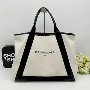 Pre-owned Balenciaga As Shown Shoulder Bags Navy Cabas M Tote Bag 2101218832907