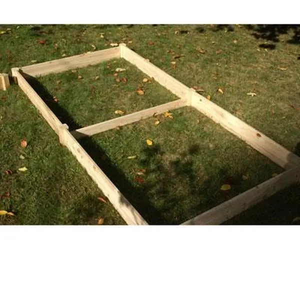 Riverstone Industries RGB-485 Eden Natural Wood Garden Bed, 4' x 8' x 5.5", Stainable and Paintable, 100% Soil Control, Better Drainage, Biodegradable, Built-In Ground Anchoring for Gardening