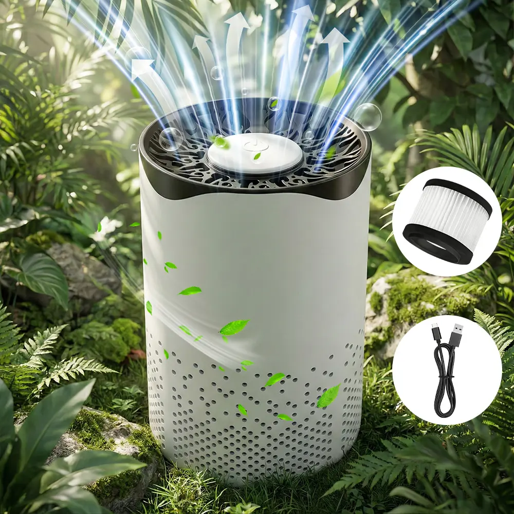 Air Purifier with USB Cable and Filter for Home Use
