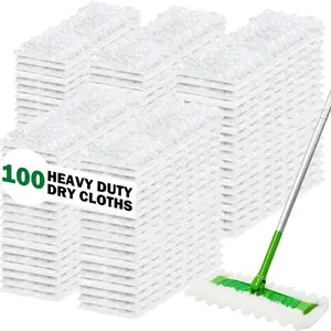 Heavy Duty Dry Sweeping Cloth Refills for  Sweeper Mop, Sweeper Pet Dry Pad Refills to Clean Dust, , Dirt, Floor Duster Mop Pads, 100 Count