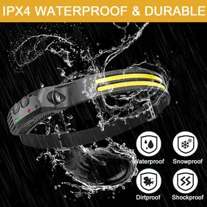 New LED Headlamp Rechargeable, 230° COB Super Bright Head Lights for Forehead, 6Mode Hard Hat Light for Adults, USB C Headband Flashlight for Work, Hiking, Running, Camping (10Pack)