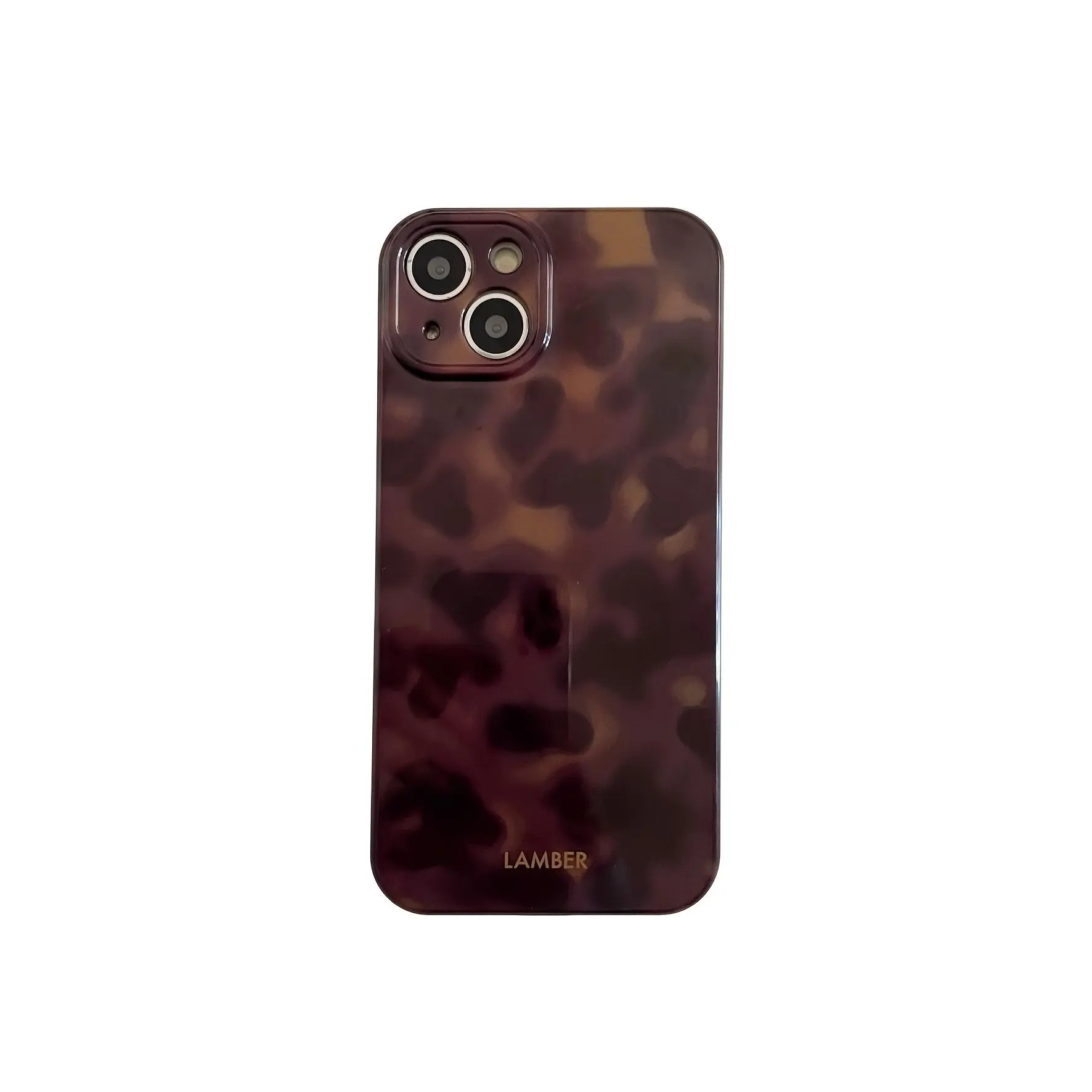 Leopard Print Amber Gradient Smartphone Case - Unisex Trendy Shockproof Protection Cover for iPhone 11-17 Pro Max, Covey Studio Handheld Cellphone Devices Fashion Accessory, Casing, Durable