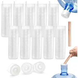 100 Pack 3 and 5 Gallon Water Bottles Caps,  Water Jug Replacement Cap Non Spill Snap  Cap for 55mm Water Bottles, with Wooden Opener Stick, Easy to Replace