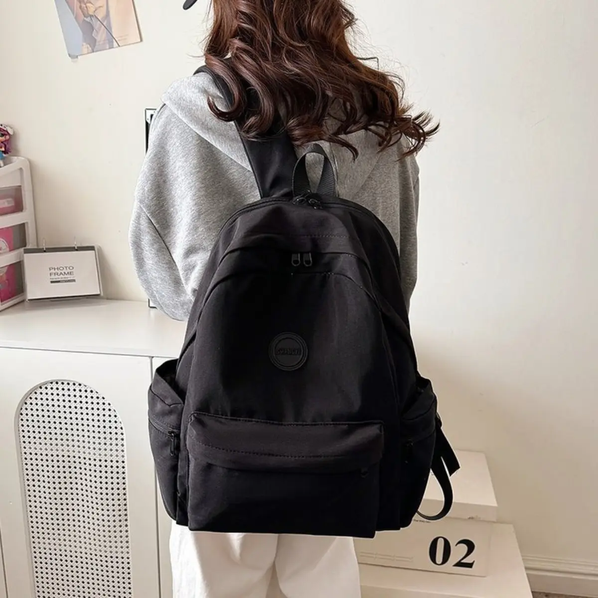 Nylon cloth water-proof large-capacity college student schoolbag outdoor travel adult backpack backpack