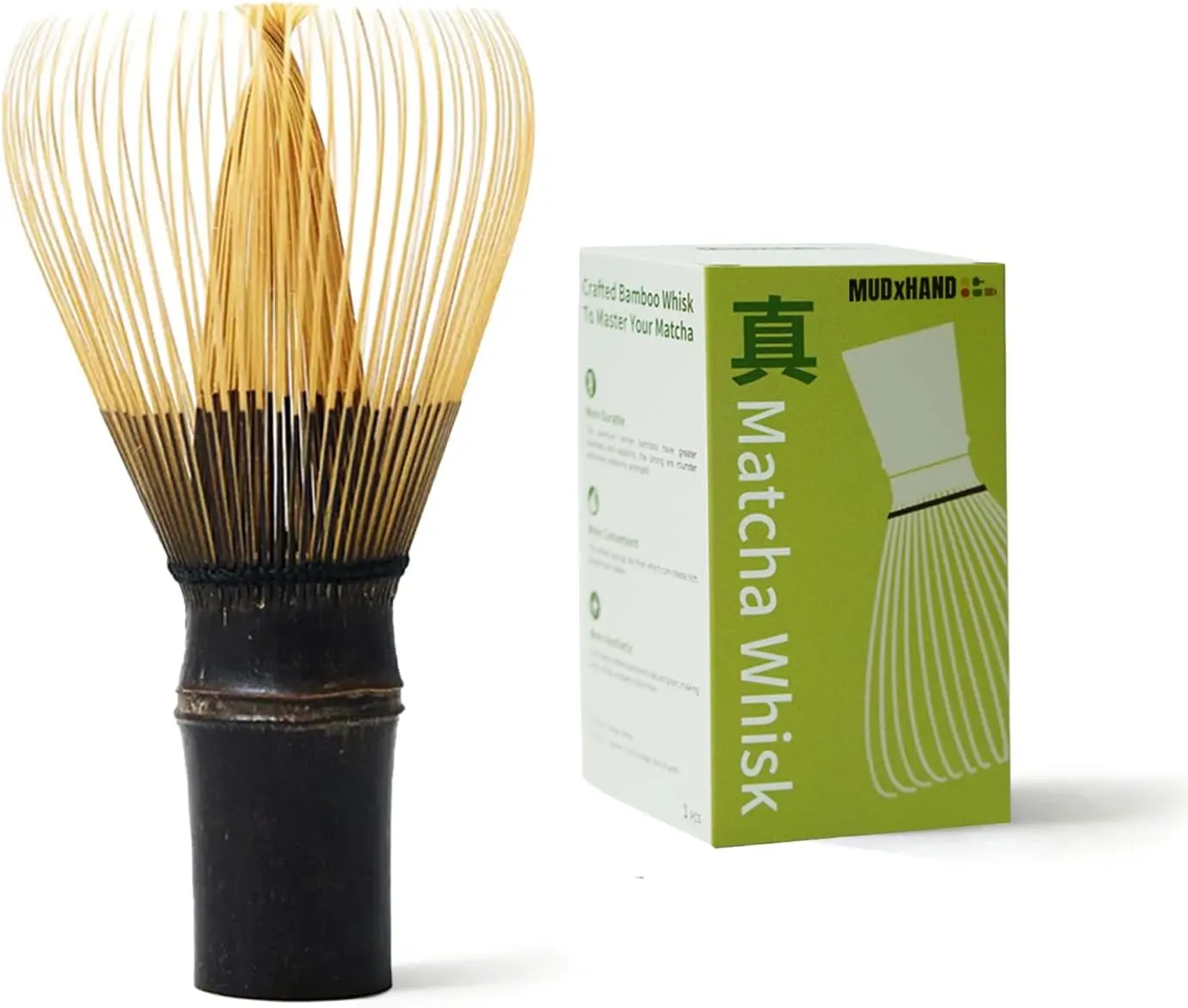 Premium Matcha Whisk, Handcrafted Bamboo Whisk for Matcha Powder, Master Tea Chasen for Ceremonial Tea, 70 prong matcha stirrer (Purple)