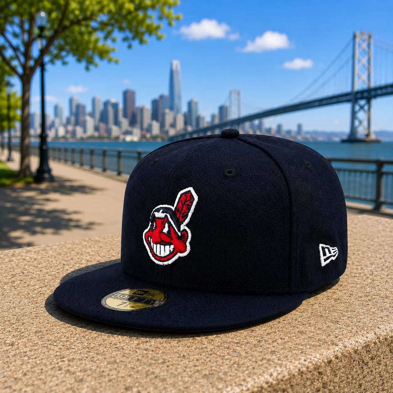 Cleveland Indians New Era Road Collection Chief Wahoo 59FIFTY Fitted Hat