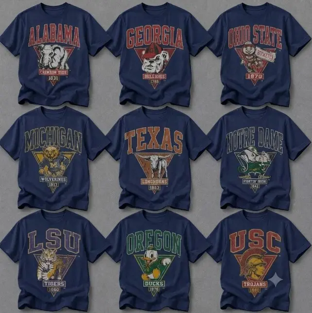 Vintage Football Full Team  Fan Apparel Retro Mascot Stadium Graphic T-Shirt Distressed College Spirit Tee Game Day Shirt Classic Sports Gift for Boy and Girl,  Unisex Everyday Athletic Clothing