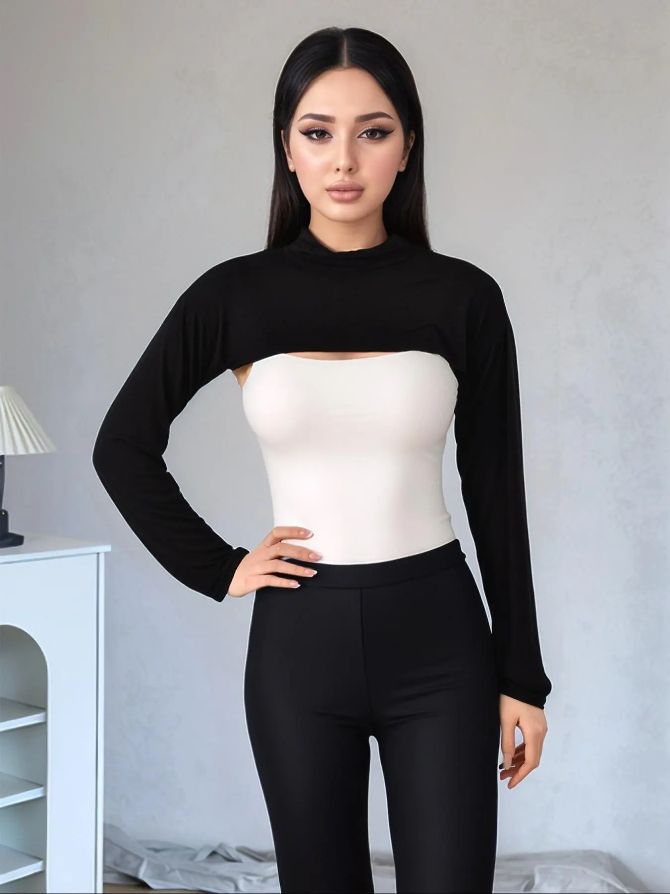 Women's Fashion Plain Neck Coverage Sleeve Cover, Outdoor Sun Protection Sun Safety Breathable Sleeve Cover, Casual All-Season Accessory, Comfortable and Versatile