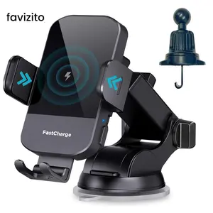 3 in 1 Car Phone Holder Wireless Charger, 15W Fast Charging Phone Holder with Suction Cup & Vent Clamp, Auto Locking Phone Car Accessories, Wireless Mobile Charger High Speed Charger