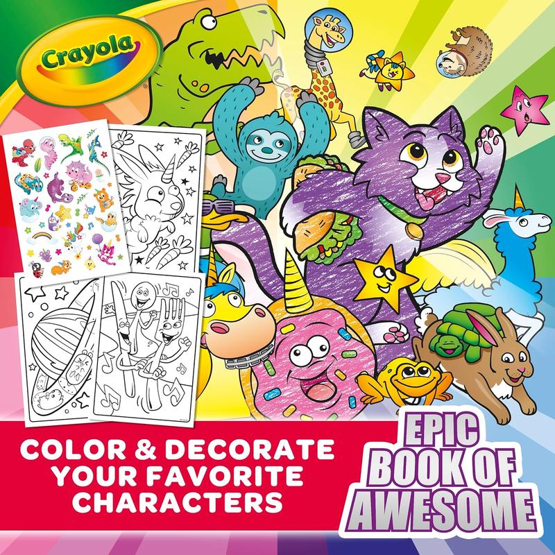 Crayola Epic Book of Awesome, All-in-One Coloring Book Set, 288 Pages, Kids Indoor Activities, Gift