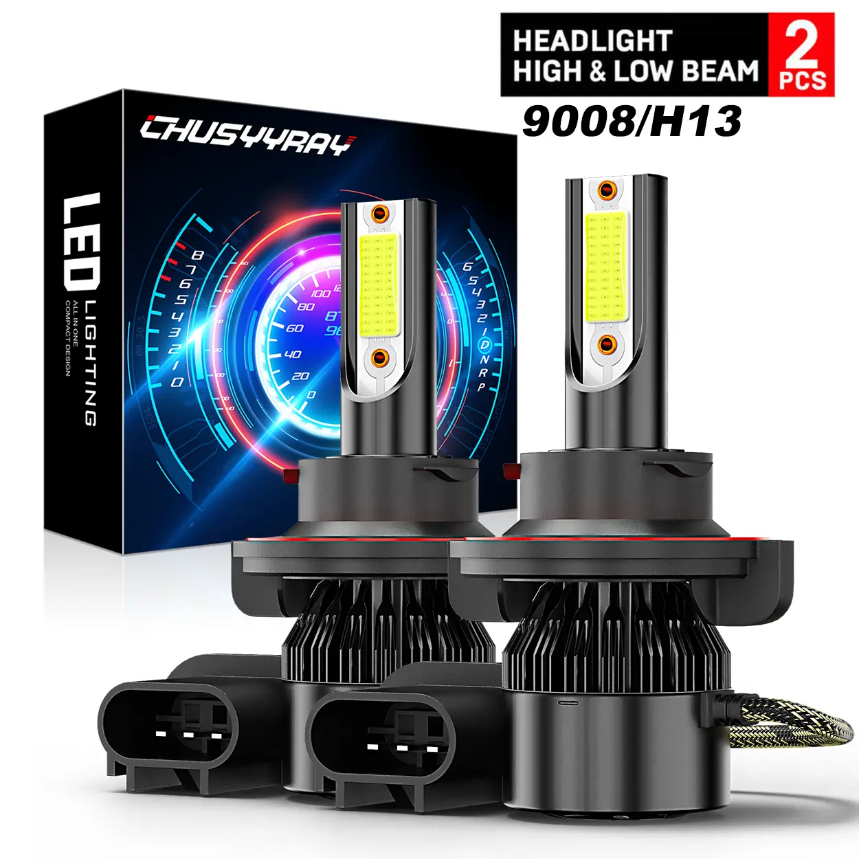 9005/HB3/H11/H9/H8/H7/9008/H13/9012/9007/9006/HB4 LED Headlight Kit High Low Beam Bulb 6000K Compact Design Lighting High And Low Beam