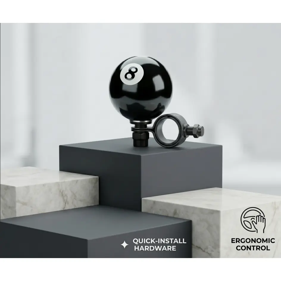 8 Ball Steering Wheel Spinner Knob Heavy Duty Suicide Power Handle 360 Degree Rotation Car Truck Tractor Turning Aid