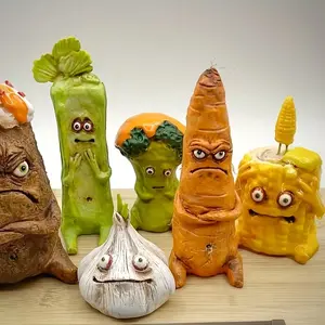 Adorable Resin Whimsical Grumpy Carrot Figurine, Quirky Desk Decor, Foodie Gift, Suitable for Indoor & Outdoor Use