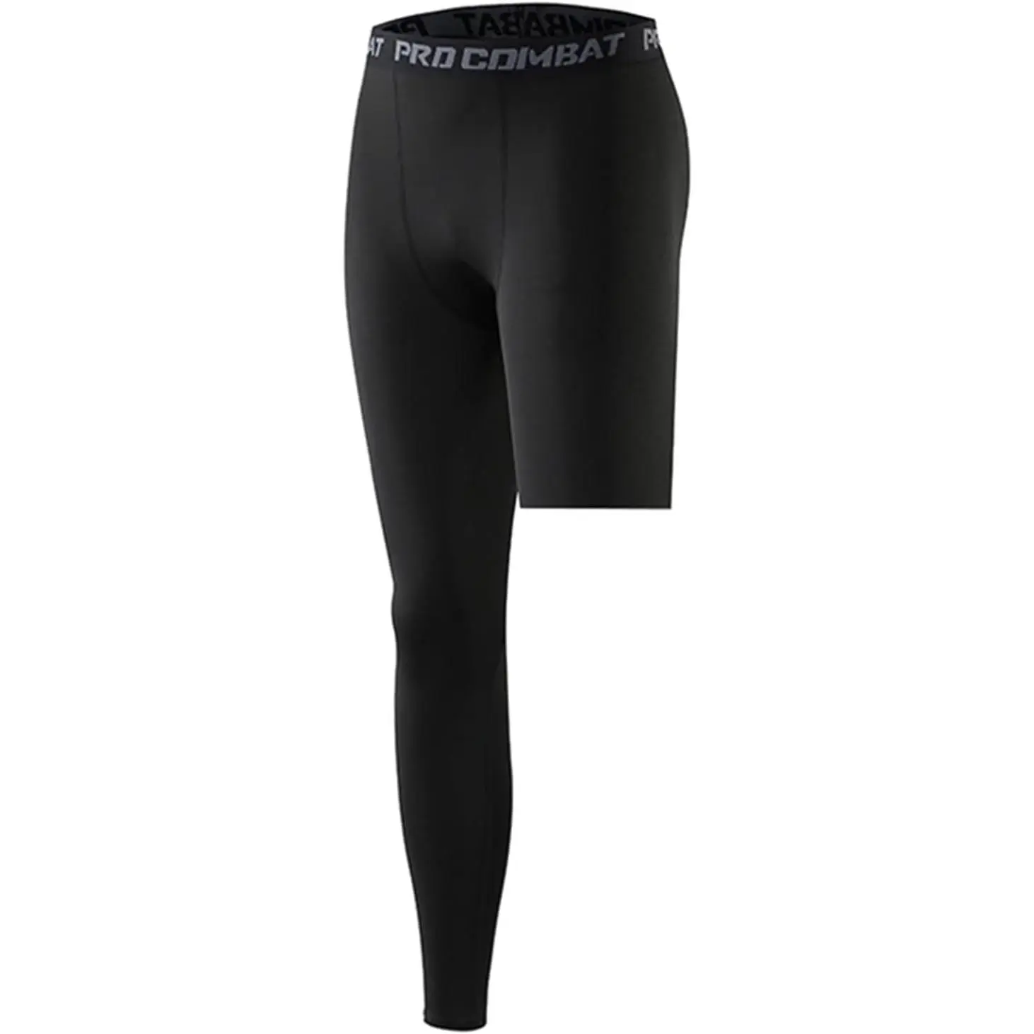 Men's Basketball Single Leg Tight Sports Pants - 1/2 One Leg Compression Athletic Base Layer Underwear for Training Workout Gym Running Cycling Comfortable Breathable Moisture Wicking Performance Gear Men's Basketball Single Leg Tight Sports Pants - 1/2 One Leg Compression Athletic Base Layer Underwear for Training Workout Gym Running Cycling Comfortable Breathable Moisture Wicking Performance Gear