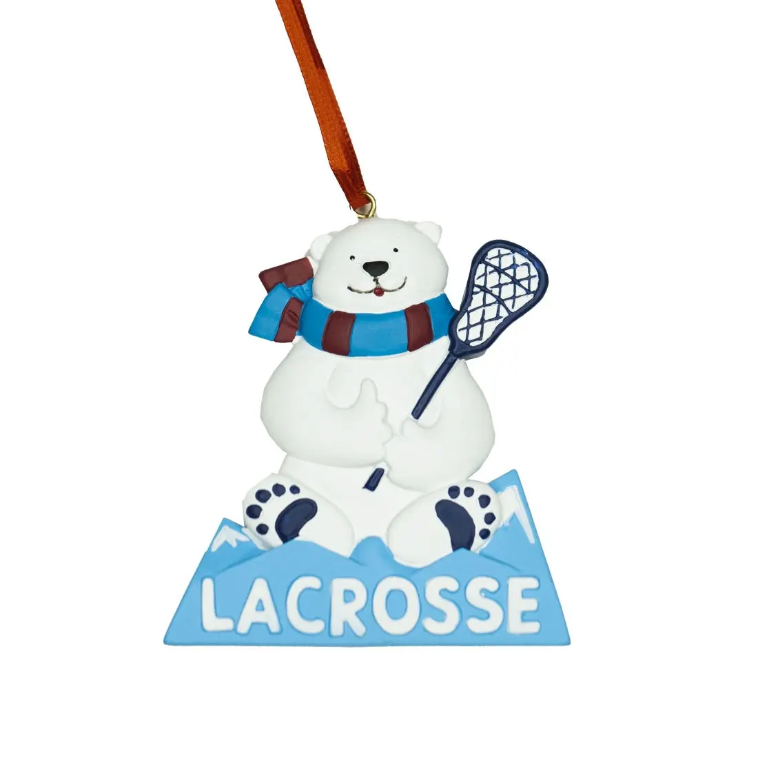 Polar Bear Lacrosse Tree Ornament