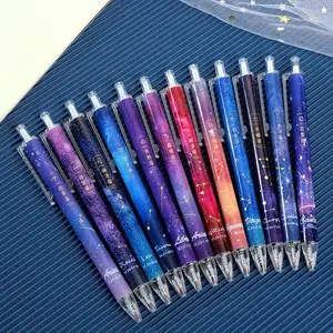 12 Constellation Pens with Celestial Touch, Pressing The Pen To Write With A 0.5mm Black Ink
