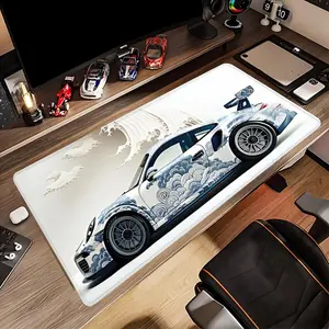 Car Pattern Mouse Pad, 1 Count Large Gaming Desk Mat with Non-slip Rubber Base, Perfect for E-sports and Office Use, Desk Accessories