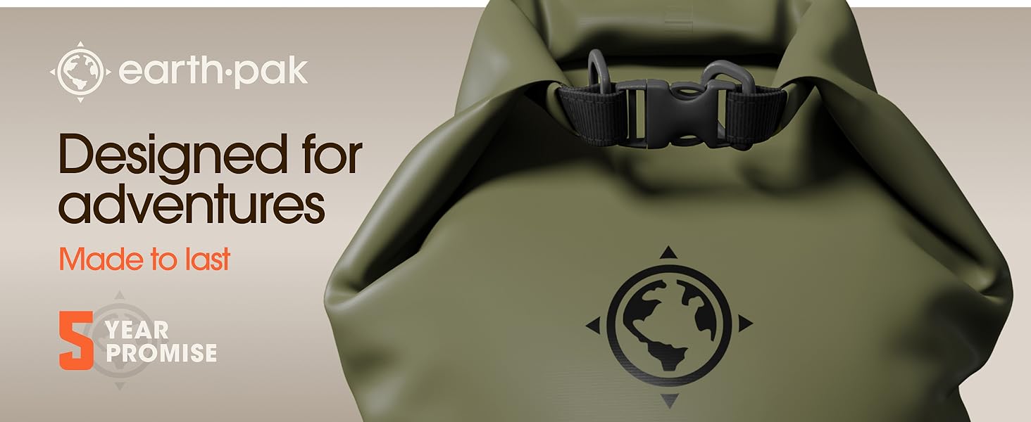 Earth Pak Waterproof Dry Bag - Roll Top Waterproof Backpack Sack Keeps Gear Dry for Kayak with Waterproof Phone Case