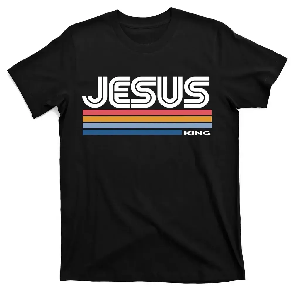 Retro “Jesus King” cotton men’s T-shirt