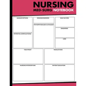 Nursing Med Surg Notebook: med surg study guide for nursing student with Blank Template For Medical Surgical Nursing 8,5" x 11" Paperback – February 15, 2024