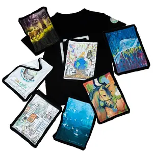 7-in-1 100% Tencel Featured T-Shirt, White, Grey, Green, Black Interchangeable T-shirts. Buy 1 T-shirt Set, You Have 7 Shirts, Short Sleeve Womenswear T-shirts, Sustainable T-Shirts, Hand Drawing T-Shirts