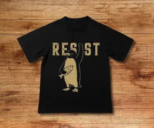 Penguins RESIST Shirt, Flippers Up Shirt, Funny Tariffs Shirt, Resistance Protest Shirt, Heard Island Shirt, Penguins Against Tariffs Shirt