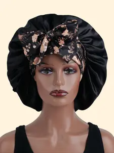 Women's Bowknot Sleep Cap, Sleeping Bonnet, Adjustable Satin Bonnet, Hair Bonnets, Soft Silk Satin Material, Daily Beauty & Hair Care Accessory, Perfect Holiday Gift Idea
