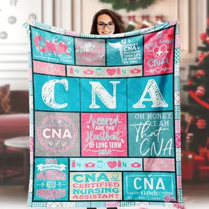 CNA Women's Gift Blanket - 1 Piece, All-Year Warm Blanket, CNA Week Gift, Certified Nurse Assistant Gift, Local Warehouse