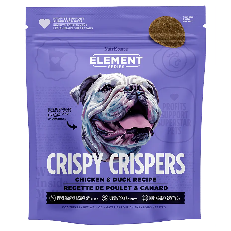 NutriSource Element Crispers Chicken and Duck Dog Treats – Protein-Packed, Crunchy Treats for Healthy Dogs