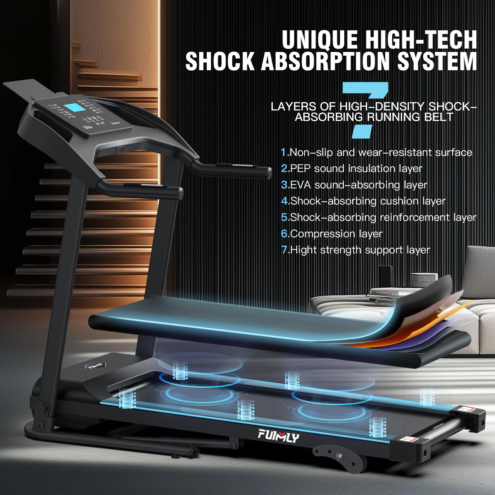 3.5 HP Foldable Treadmill for Home Use, Heavy-Duty 350 lbs Capacity with Incline, Smart LCD Display, Professional Treadmill Cardio，Multifunction Exercise Equipment