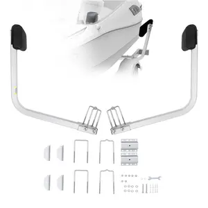 Marine Boat Trailer Guide-Ons System, 27.6-Inch Flexibly Adjustable Bunk Guides, Pair Of Durable Steel Support Poles With Robust Roller Guides, Suitable For Ski Boats, Fishing Boats, And Sailboats, Easy Installation