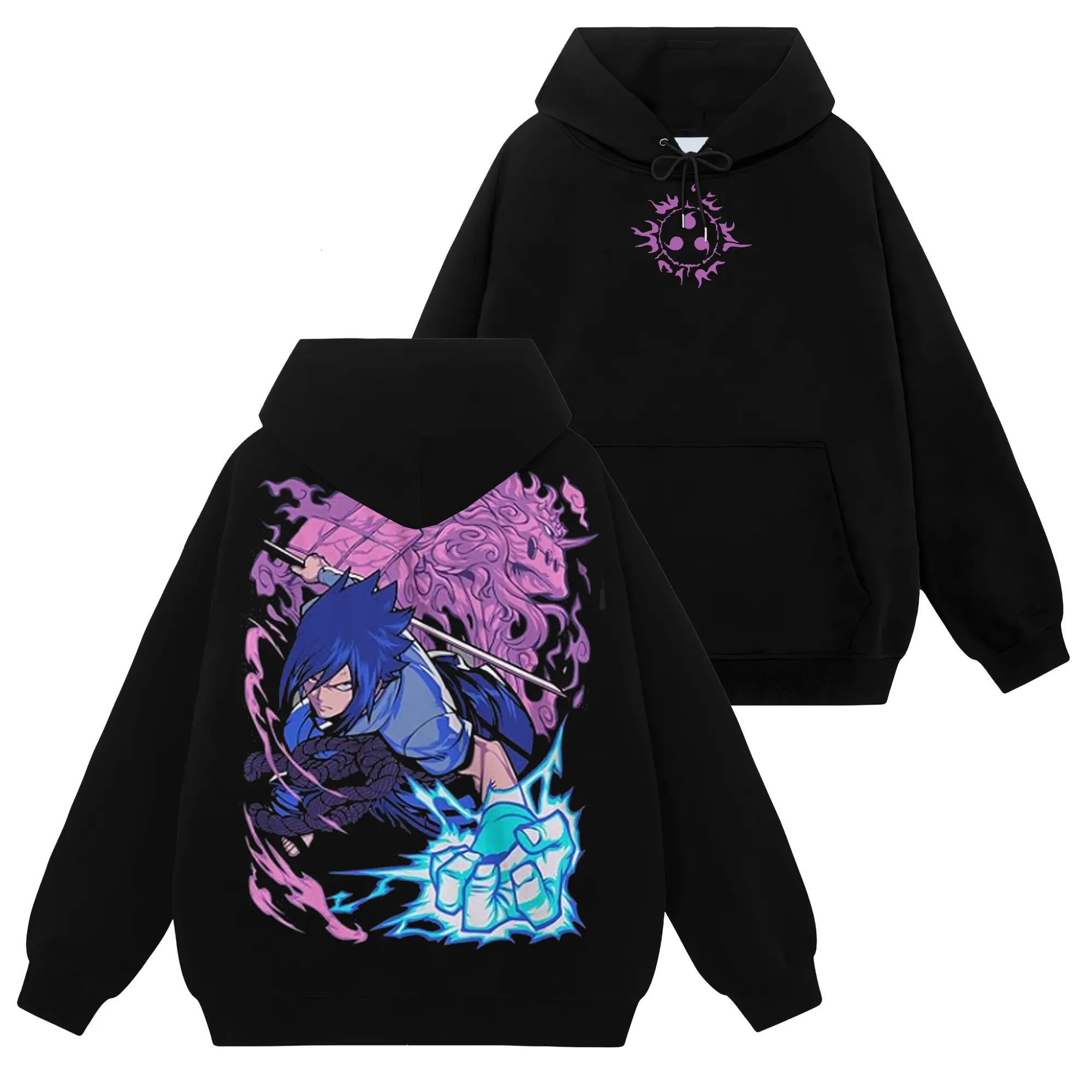 [Uchiha Fashion] Limited Sasuke Uchiha Susanoo And Chidori - Naruto Shippuden #104 Hoodie T-Shirt Sweatshirt, Retro Vintage Unisex Graphic 90s Cotton, Gift For Wibu, Anime Manga Y2K Streetwear