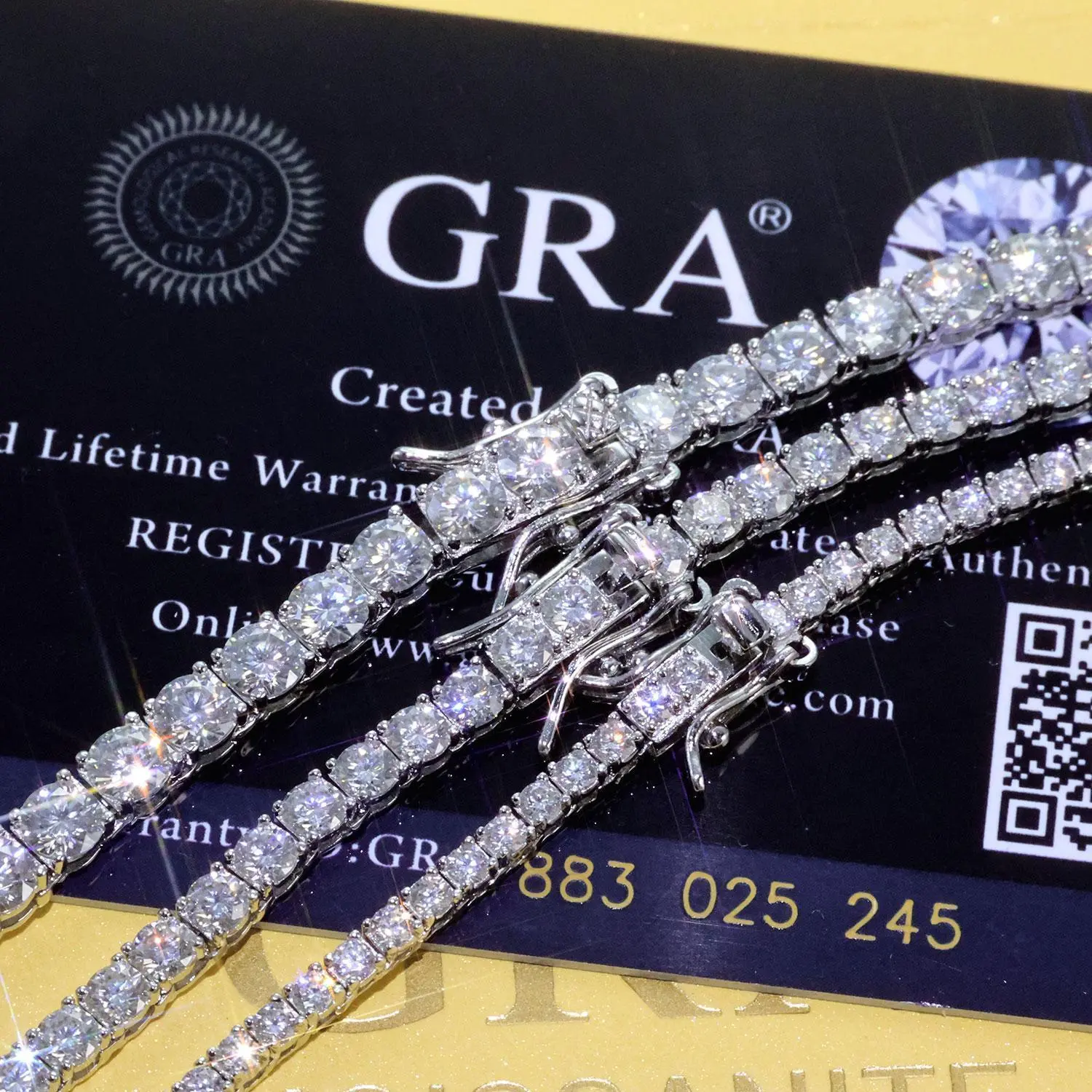 HHIOK Exquisite 3/4/5/6mm 925 Sterling Silver Tennis Chain Iced VVS Moissanite With GRA Certificate Hip Hop Fashionable Necklace