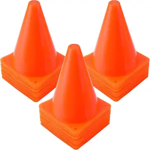 40 Pack 7 Inch Traffic Cone, Plastic Soccer  Cones for Outdoor Activity & Festive Events, Orange