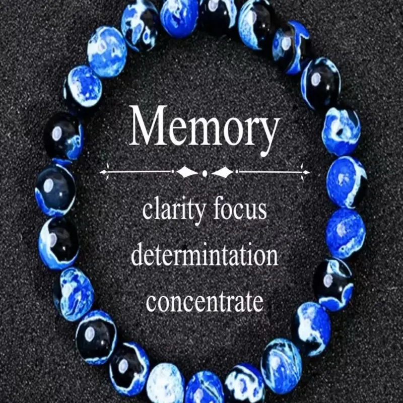 Blue Fire Agate Bracelet for Clarity & Focus, Handmade Healing Crystal, Protection & Memory, Gift for Him/her, Student Gift, Daily Wear, Meditation, High Quality Bracelet