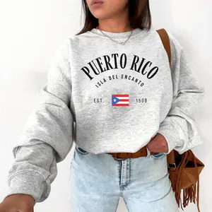 Puerto Rico Sweatshirt - Unisex Crewneck, Made With Sustainable Grown Cotton, Medium Fabric, Casual Style, Travel Sweater, Puerto Gift, PR Pride