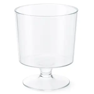 Mini Clear Plastic Pedestal Cups, 5 oz, 10-Pack