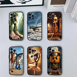 ITALIAN Brainrot Creative animal phone case FUNDA For iPhone 12 11 13 14 15 16 17 MINI Max Pro Plus Soft Silicone Black Cover