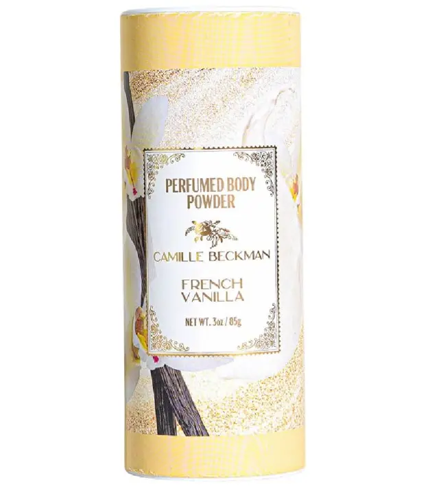 French Vanilla Scented Talc-Free Body Powder, Perfumed Dusting Powder, Camille Beckman 3 Ounce