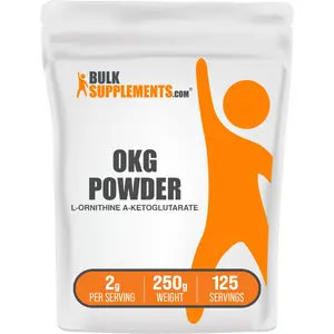 BulkSupplements - L-Ornithine Alpha-Ketoglutarate Powder (OKG Powder) - Amino Acid - Edible - Workout - 250g - 2g per Serving