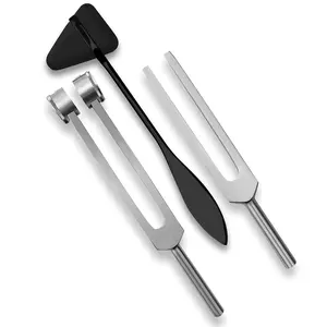 Set of 3 count  Sensory Tuning Forks C 128 512 +  Percussion Hammer Mallet, Superior Diagnostic Kit