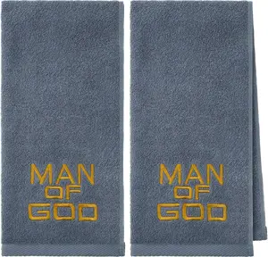 2 count Pastor Hand Towels Christian Embroidered Towels Appreciation Gifts for Christian Church Clergy Father's Gifts(Blue)