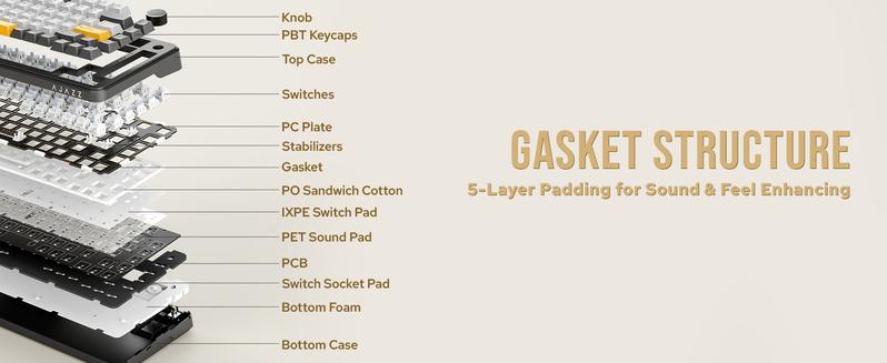 Ajazz AK820 Max Tri-Mode Mechanical Keyboard 2.4G Wireless Bluetooth USB-C 75% 82 Key Compact Layout 8000mAh Battery Hot-Swappable Gasket Mount PBT Keycaps RGB Backlit Metal Knob Fish Switch Grey Durable Keyboard Boyfriend Gift Valentine keyboard Ajazz AK820 Max Tri-Mode Mechanical Keyboard 2.4G Wireless Bluetooth USB-C 75% 82 Key Compact Layout 8000mAh Battery Hot-Swappable Gasket Mount PBT Keycaps RGB Backlit Metal Knob Fish Switch Grey Durable Keyboard Boyfriend Gift Valentine keyboard